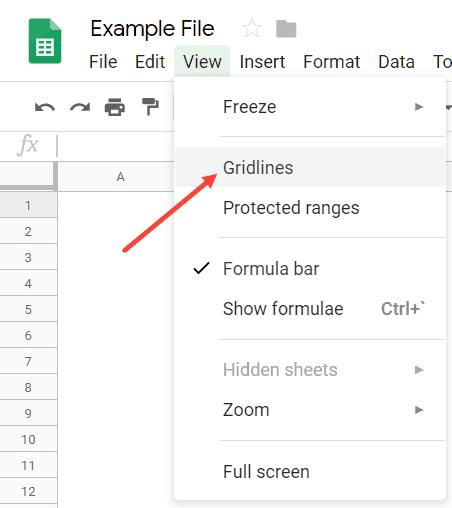 Hướng dẫn cách ẩn đường lưới trong Google Sheets